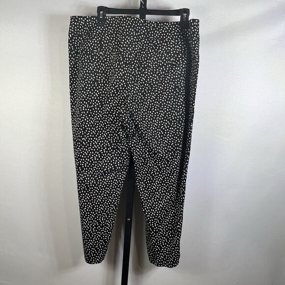 Loft Dress Pants Ankle Marisa Sketched Polka Dots Black & White Structure Sz 14 - Picture 6 of 11